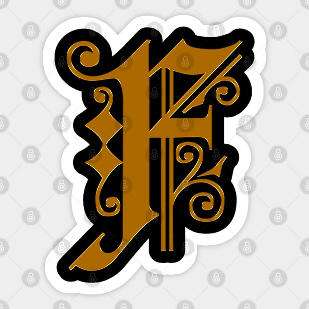 Golden Letter F Sticker by The Black Panther